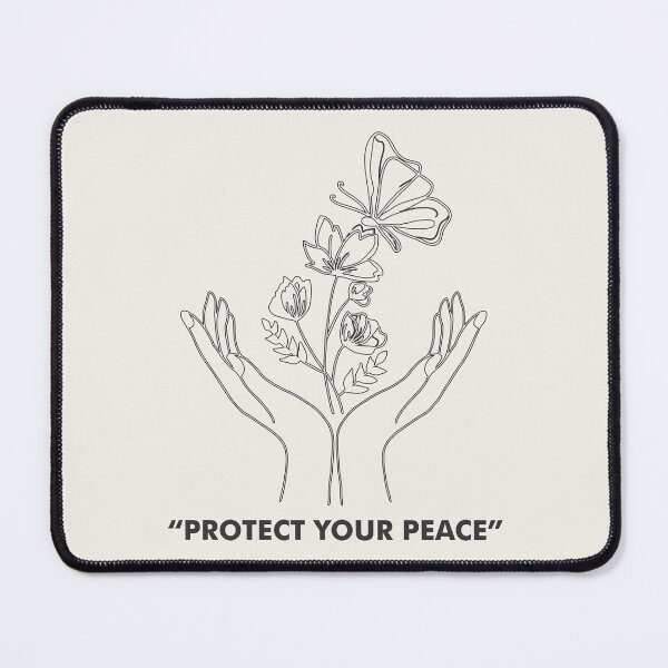 Item preview, Protect Your Peace Floral Line Art Self Care Mental Health designed and sold by Joshbrowny.