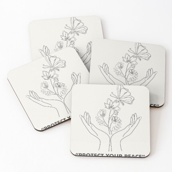 Item preview, Protect Your Peace Floral Line Art Self Care Mental Health designed and sold by Joshbrowny.