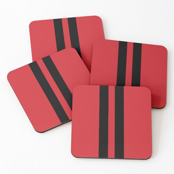 Item preview, Dual Racing Stripes - Large Gap (Black on Fire Engine Red) designed and sold by Racing Stripes Only.