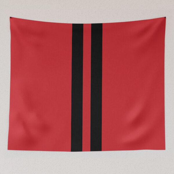 Item preview, Dual Racing Stripes - Large Gap (Black on Fire Engine Red) designed and sold by Racing Stripes Only.