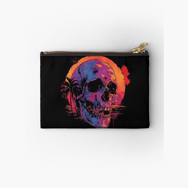 Item preview, Tropical Skull Synthwave Retro Sunset Palm Tree Beach Gothic designed and sold by haitrieuic96.