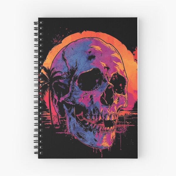Item preview, Tropical Skull Synthwave Retro Sunset Palm Tree Beach Gothic designed and sold by haitrieuic96.