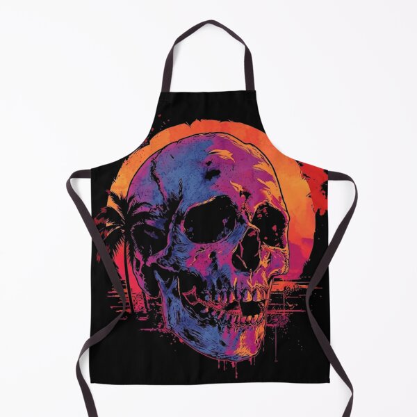 Item preview, Tropical Skull Synthwave Retro Sunset Palm Tree Beach Gothic designed and sold by haitrieuic96.
