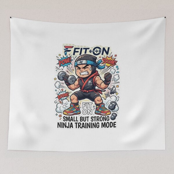 Item preview, FIT ON Mini Ninja Gym Hero – Cute Ninja Fitness Workout T-Shirt designed and sold by Fit On.