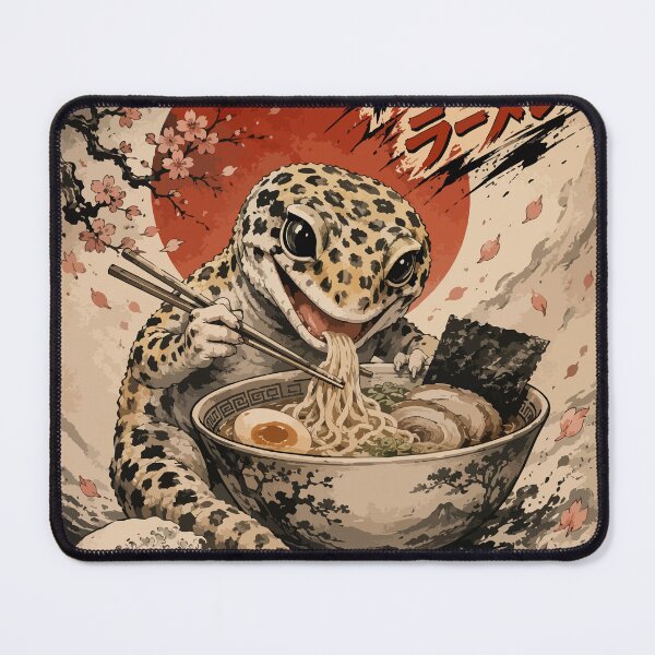 Item preview, Leopard Gecko Ramen Sumie Japanese Vintage designed and sold by TomFrontierArt.
