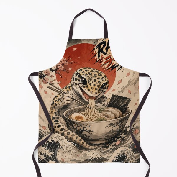 Item preview, Leopard Gecko Ramen Sumie Japanese Vintage designed and sold by TomFrontierArt.