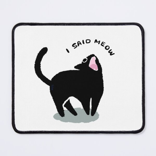 Item preview, I Said Meow Screaming Black Cat | Funny Cat Lover T-Shirt designed and sold by JossDesign15.