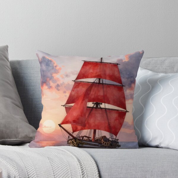 Item preview, Sailing into the Dawn: Crimson Sails Clipper designed and sold by Serene Strokes Art.