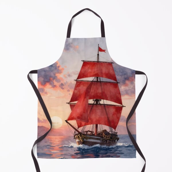 Item preview, Sailing into the Dawn: Crimson Sails Clipper designed and sold by Serene Strokes Art.