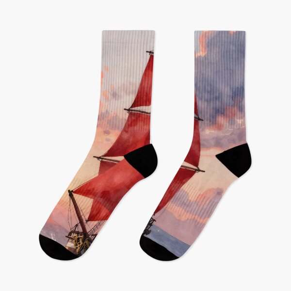 Item preview, Sailing into the Dawn: Crimson Sails Clipper designed and sold by Serene Strokes Art.