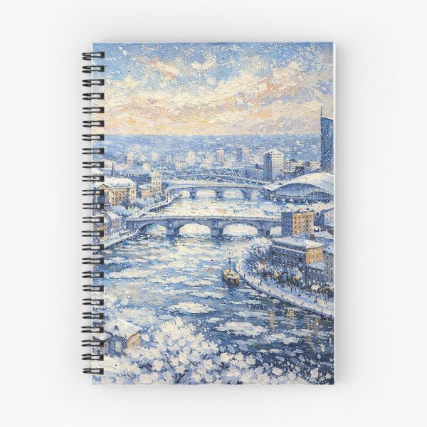 Item preview, Liège in Belgium painting – A Winter Scene in This Beautiful European City. designed and sold by GalleryKauffeld.