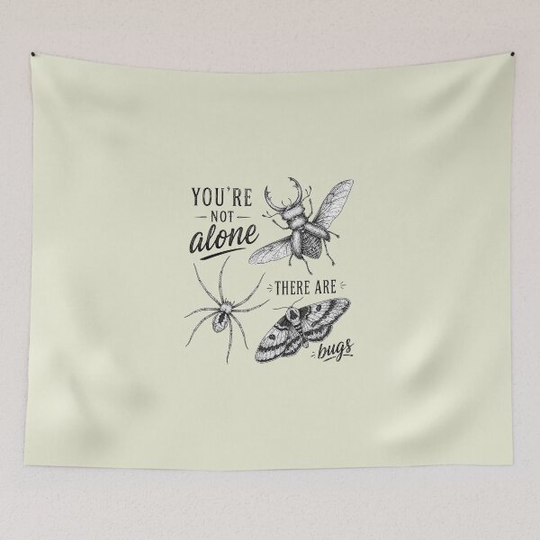 Item preview, You're Not Alone, There Are Bugs Funny Bug Lover Entomology Retro Goth Animal designed and sold by modoodles357.