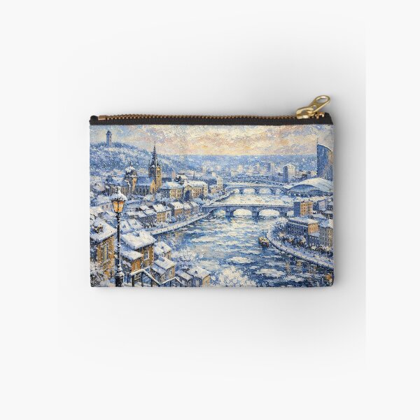 Item preview, Liège in Belgium painting – A Winter Scene in This Beautiful European City. designed and sold by GalleryKauffeld.