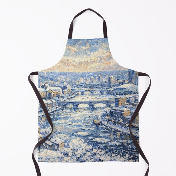 Item preview, Liège in Belgium painting – A Winter Scene in This Beautiful European City. designed and sold by GalleryKauffeld.