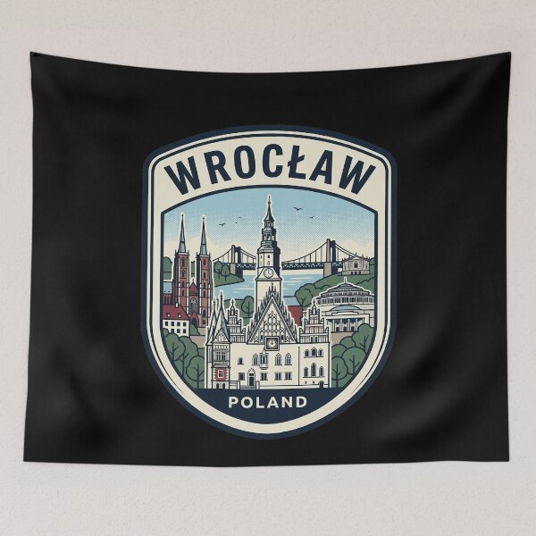 Item preview, Wroclaw Poland Vintage Travel Badge Skyline designed and sold by k3rstman1.