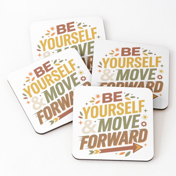 Item preview, Be Yourself And Move Forward Retro Motivational Typography Design designed and sold by EverBranz-stor.