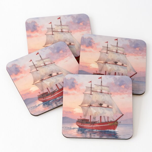 Item preview, Crimson Hull Clipper: Dawn Serenade designed and sold by Serene Strokes Art.