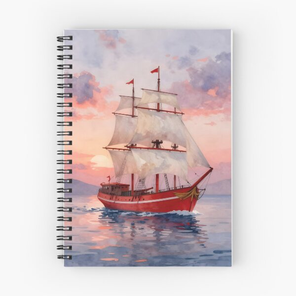 Item preview, Crimson Hull Clipper: Dawn Serenade designed and sold by Serene Strokes Art.