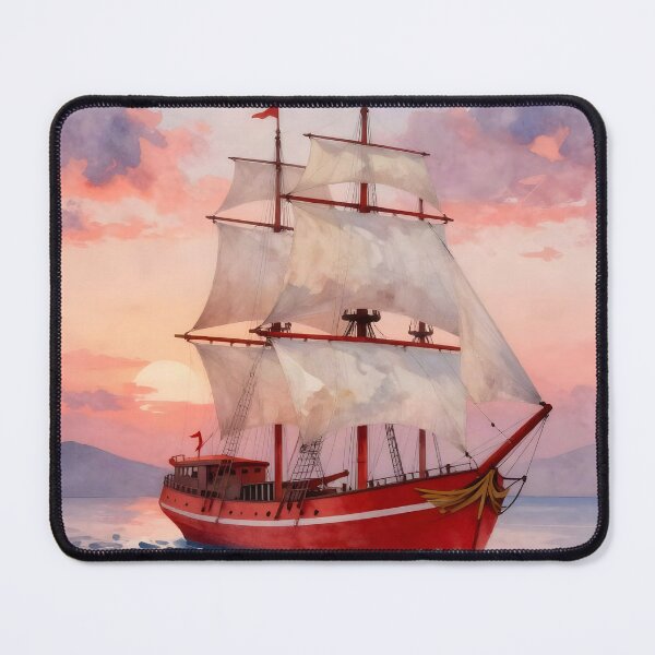 Item preview, Crimson Hull Clipper: Dawn Serenade designed and sold by Serene Strokes Art.