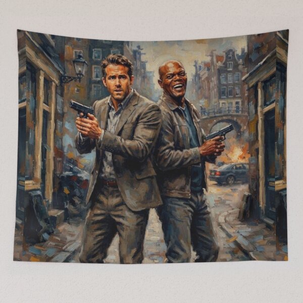 Item preview, The Hitman's Bodyguard Action Comedy Fine Art Tribute designed and sold by Art's Diner.