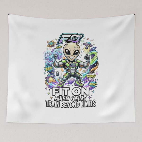 Item preview, FIT ON Space Fitness Alien – Funny Alien Gym Workout Streetwear T-Shirt designed and sold by Fit On.