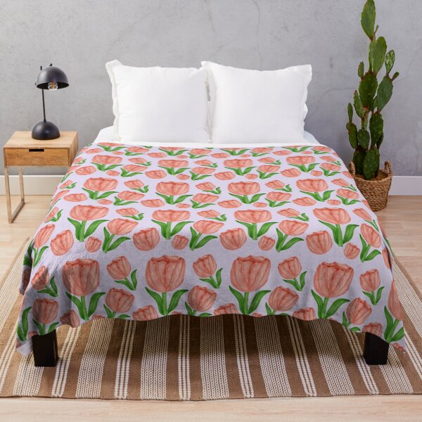 Item preview, Coral Tulip Botanical Pattern designed and sold by Zaya_art.