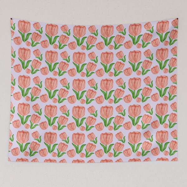 Item preview, Coral Tulip Botanical Pattern designed and sold by Zaya_art.