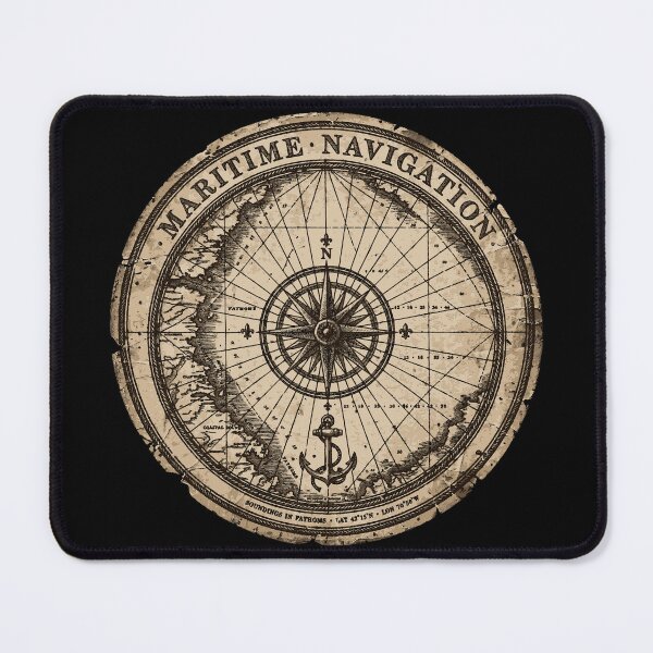 Item preview, Vintage Maritime Navigation Heritage Design | Nautical Chart & Compass Art designed and sold by Coasties.