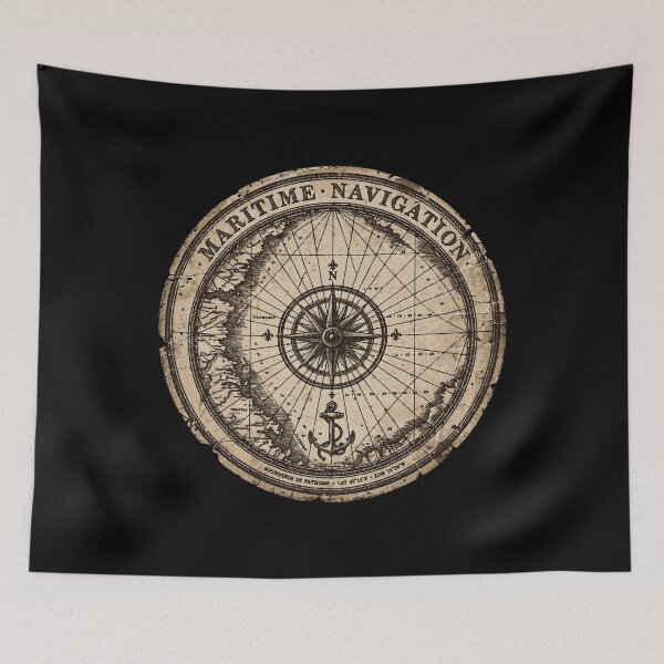 Item preview, Vintage Maritime Navigation Heritage Design | Nautical Chart & Compass Art designed and sold by Coasties.