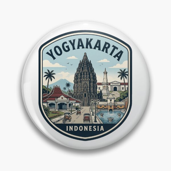 Artikelvorschau, Yogyakarta, Indonesien – Vintage-Reiseemblem entworfen und verkauft von k3rstman1.