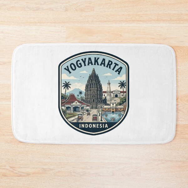 Artikelvorschau, Yogyakarta, Indonesien – Vintage-Reiseemblem entworfen und verkauft von k3rstman1.