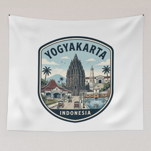 Item preview, Yogyakarta Indonesia Vintage Travel Emblem designed and sold by k3rstman1.