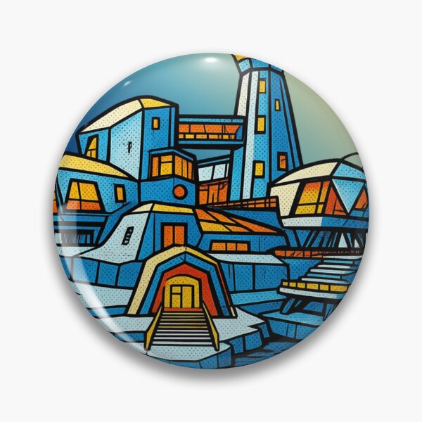 Item preview, Retro Futuristic Lighthouse Coastal Base Illustration designed and sold by suha-art.