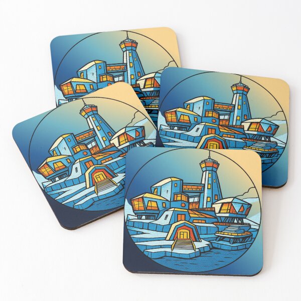Item preview, Retro Futuristic Lighthouse Coastal Base Illustration designed and sold by Suha Design Studio.