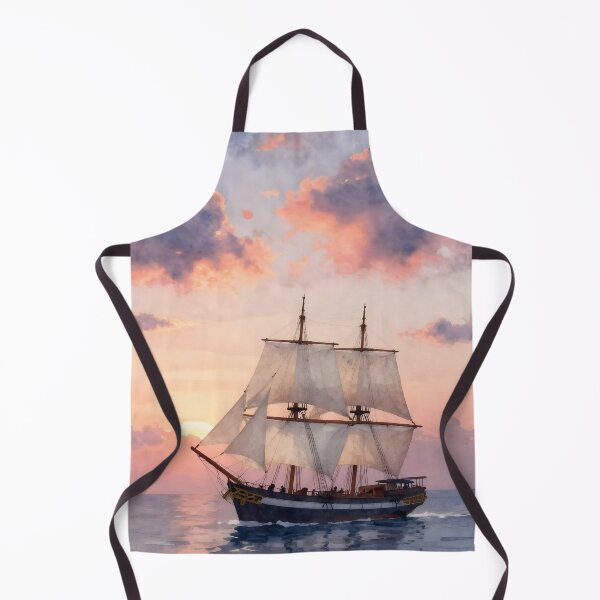 Item preview, White Sails under Pink Clouds: Sunset Cruise designed and sold by Serene Strokes Art.
