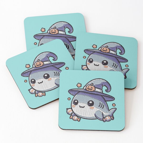 Item preview, Kawaii Witch Shark Halloween Embroidery Patch Sticker designed and sold by · GAMING SOUL ·.