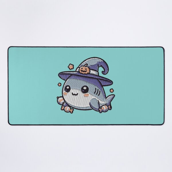 Item preview, Kawaii Witch Shark Halloween Embroidery Patch Sticker designed and sold by · GAMING SOUL ·.