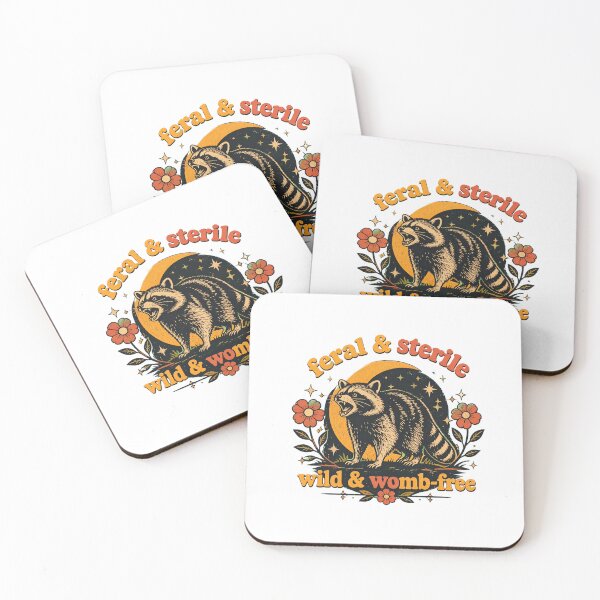 Item preview, Feral & Sterile Raccoon Retro Sunburst Wild Womb Free designed and sold by zuri-frost-poi.