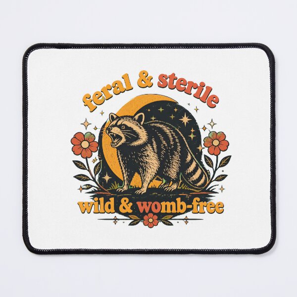 Item preview, Feral & Sterile Raccoon Retro Sunburst Wild Womb Free designed and sold by zuri-frost-poi.