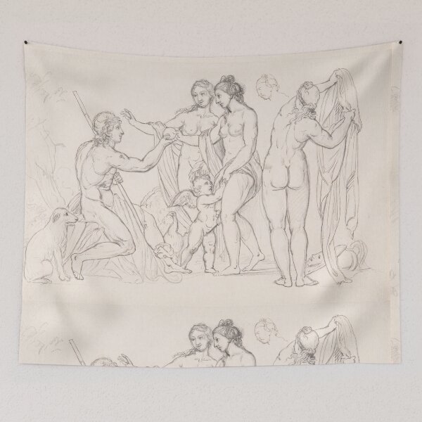 Item preview, Kneeling Hunter Meeting Venus and Cupid designed and sold by artofuniverse.