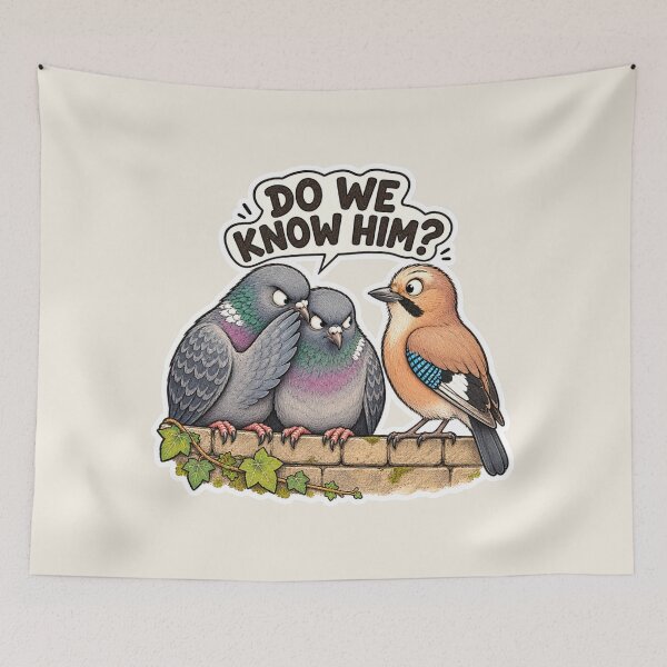 Item preview, Do We Know Him? Suspicious Pigeons designed and sold by ChirpInc.