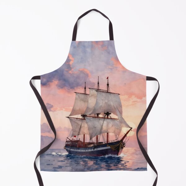 Item preview, Sunset Galleon: Golden Sunpath Voyage designed and sold by Serene Strokes Art.