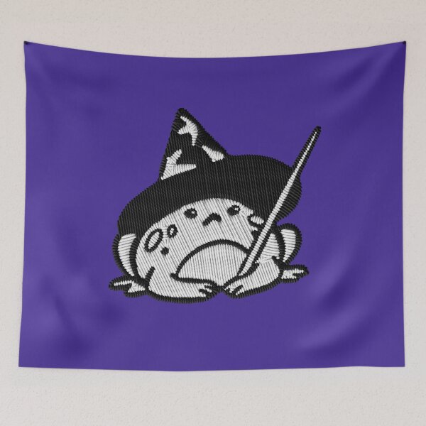 Item preview, Witch Frog Halloween Embroidery Patch Sticker – Black and White designed and sold by · GAMING SOUL ·.