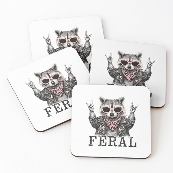 Item preview, Feral Raccoon Rocker Sunglasses Pearl Necklace Funny Animal designed and sold by zuri-frost-poi.