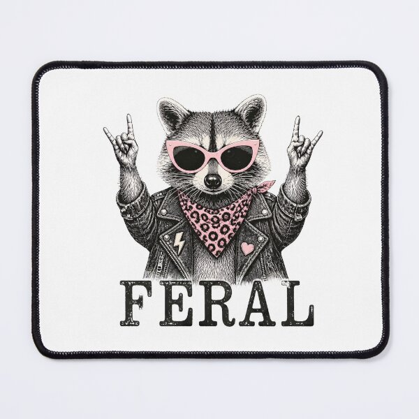 Item preview, Feral Raccoon Rocker Sunglasses Pearl Necklace Funny Animal designed and sold by zuri-frost-poi.