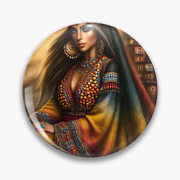 Item preview, Colorful Portrait of a Woman in Traditional Attire designed and sold by Artessie.