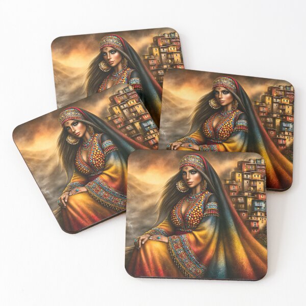 Item preview, Colorful Portrait of a Woman in Traditional Attire designed and sold by Artessie.