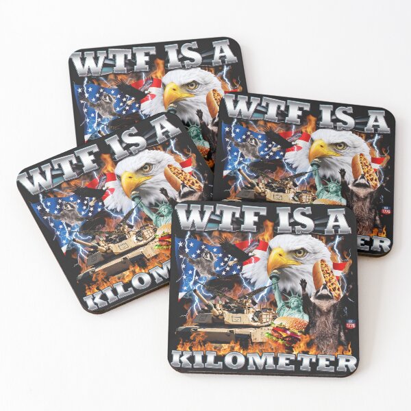 Item preview, WTF Is A Kilometer Funny Patriotic USA Graphic designed and sold by Darkifun.