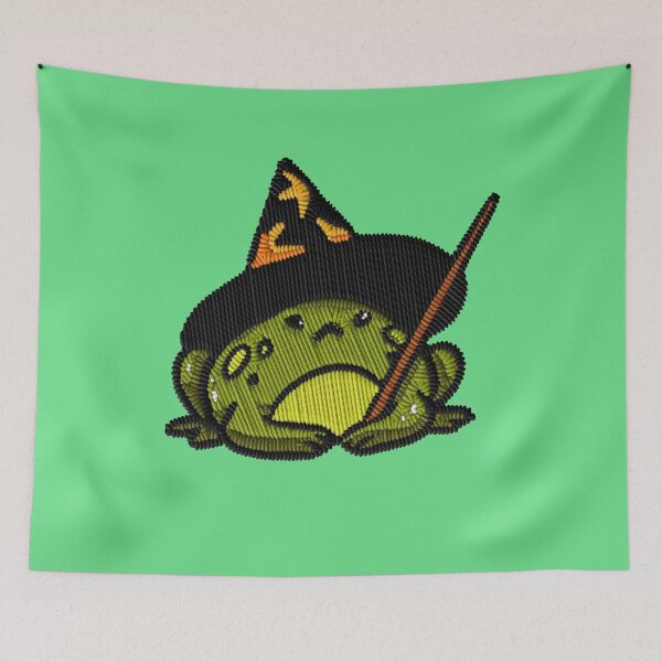 Item preview, Kawaii Witch Frog Halloween Embroidery Patch Sticker designed and sold by · GAMING SOUL ·.
