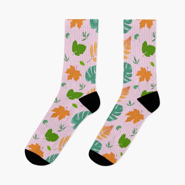 Item preview, Tropical Botanical Leaves Pattern | Pink Green Orange Nature Design designed and sold by Arts17N.